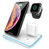 FDGAO Wireless Charger Stand 3 in 1 Qi 15W Fast Charging Dock Station