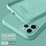 Luxury Original Square Liquid Silicone Phone Case