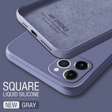 Luxury Original Square Liquid Silicone Phone Case