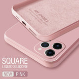 Luxury Original Square Liquid Silicone Phone Case