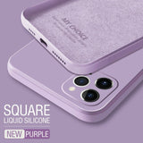 Luxury Original Square Liquid Silicone Phone Case