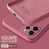 Luxury Original Square Liquid Silicone Phone Case