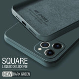 Luxury Original Square Liquid Silicone Phone Case