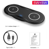 2 in 1 30W Dual Seat Qi Wireless Charger