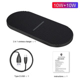 2 in 1 30W Dual Seat Qi Wireless Charger