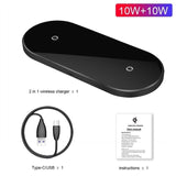 2 in 1 30W Dual Seat Qi Wireless Charger